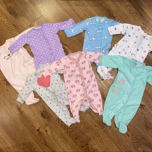 3 Month Girl’s Pajama Bundle - 7 pieces